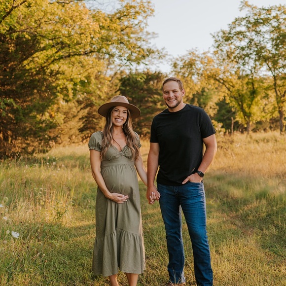 Petal & Pup Olive Green Maxi Dress with Ruffle Accents - Picture 4 of 5